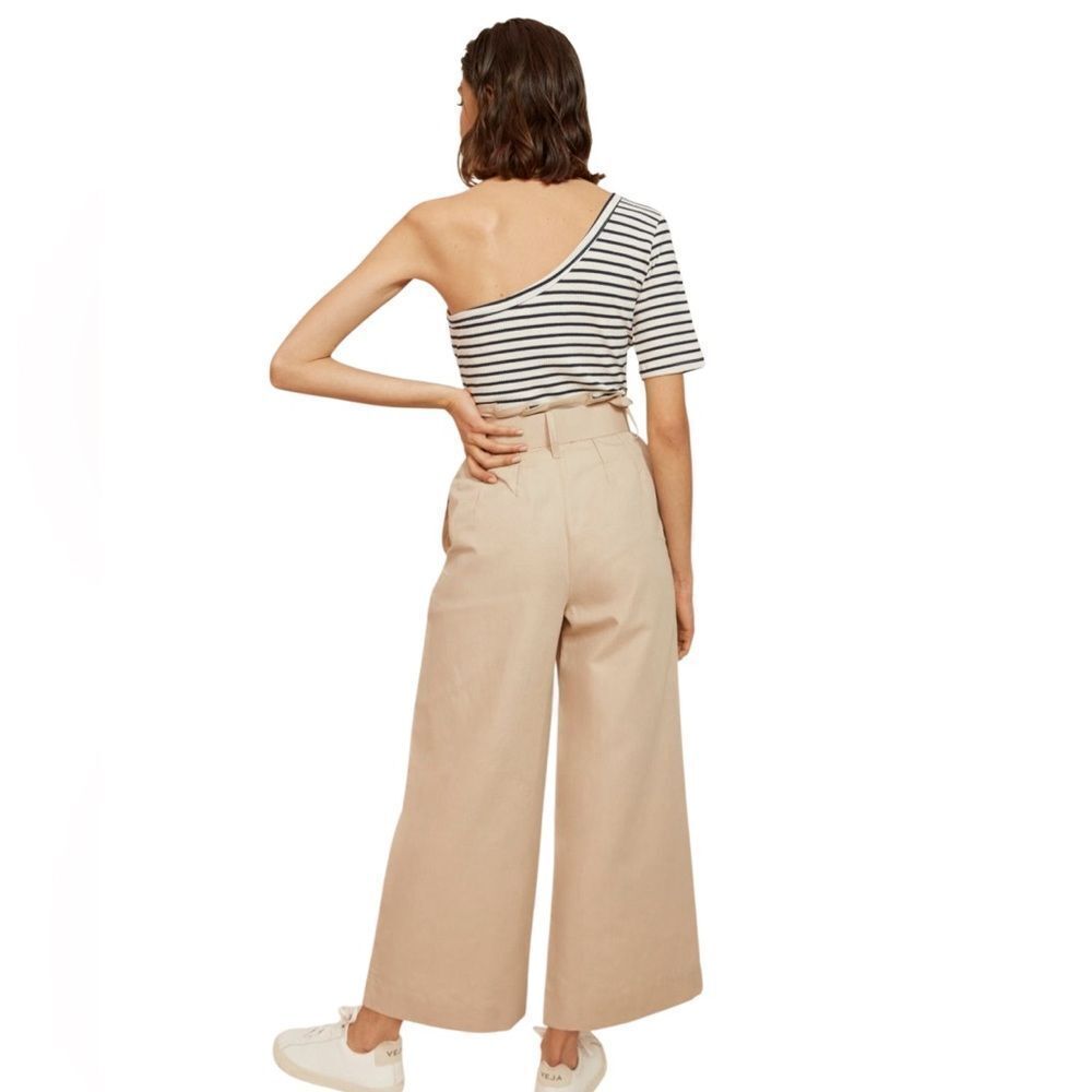 RITA ROW Ras Striped Blue Top One-Shoulder Size Large - Picture 7 of 15
